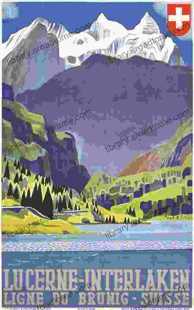 A 1930s Swiss Rail Poster By Edgar Tappolet, Showcasing The Towering Peaks Of The Swiss Alps. 50 Great Rail Posters