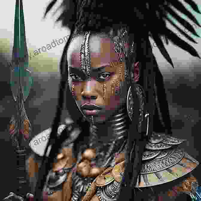 A Beautiful Warrior Queen From Ancient Africa, Clad In Intricate Armor And Holding A Majestic Spear, Symbolizing Her Strength And Leadership. Beautiful Warrior Women A Visual Compilation