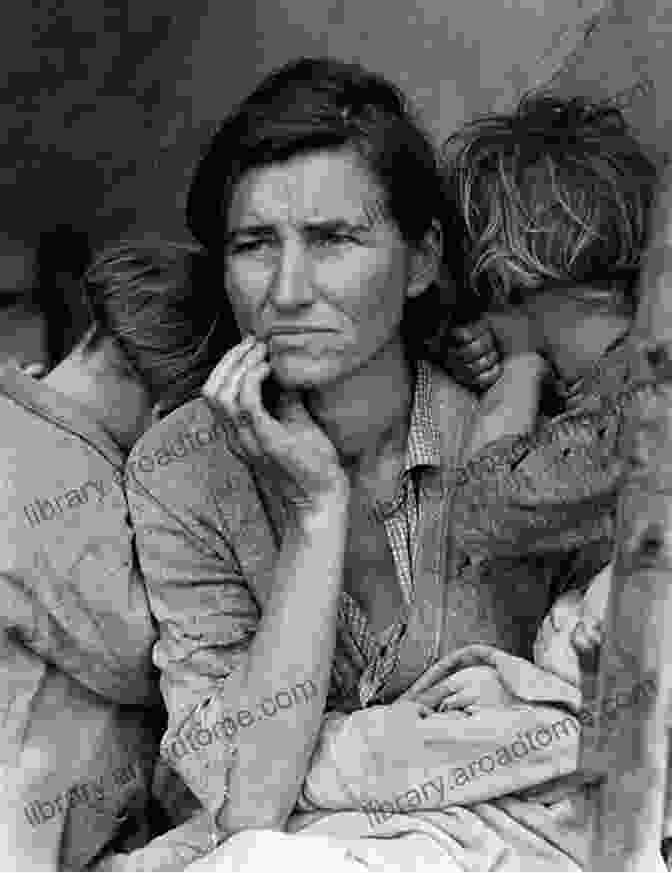 A Black And White Photograph By Dorothea Lange Of A Migrant Mother And Her Children In California During The Great Depression. Dorothea Lange FSA Photographs Volume 3