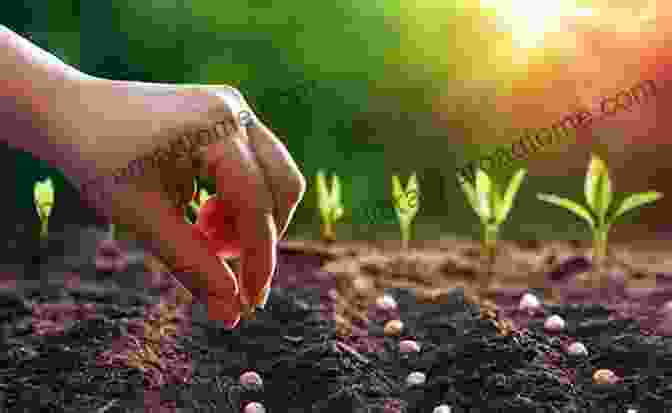 A Vibrant Illustration Of A Seed Being Planted In Fertile Soil, Representing The Process Of Manifesting Our Desires Made In Reality