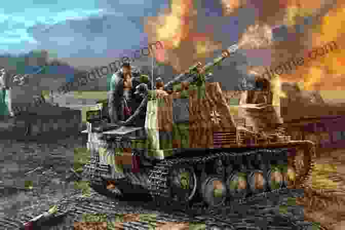 A Wespe Self Propelled Heavy Howitzer In Action During World War II. German Self Propelled Artillery Guns Of The Second World War