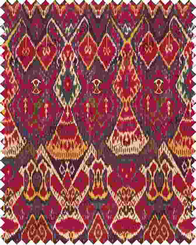 An Uzbek Ikat Textile Showcasing Bold Geometric Patterns And Vibrant Hues Fashionable Traditions: Asian Handmade Textiles In Motion