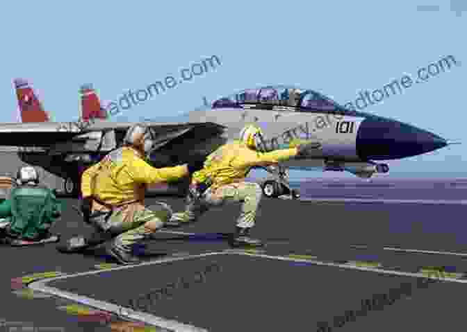 Color Photo Of An F 14 Tomcat Fighter Plane Taking Off From An Aircraft Carrier Airplane Manufacturing In Farmingdale (Images Of Aviation)