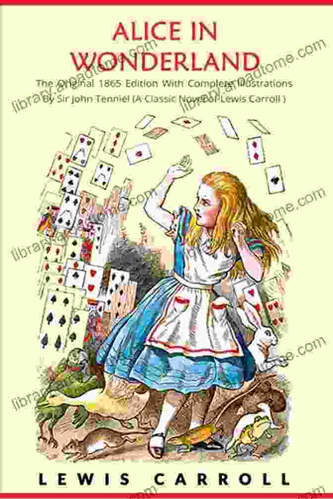 Cover Of 'Alice In Wonderland Annotated Classic' Featuring Alice Stepping Into The Rabbit Hole Surrounded By Whimsical Characters Alice In Wonderland : Annotated Classic