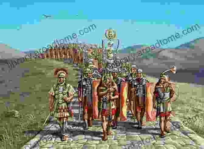 Historical Scene: A Roman Legion Marching Through A Bustling City Street Moments Of The Past