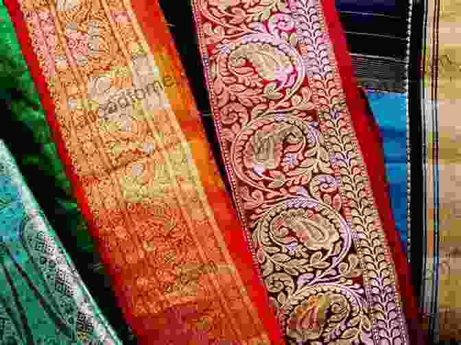 Indian Textile Colorful Fabric With Intricate Design Three Essays On Indian Art And Architecture: Illustrated