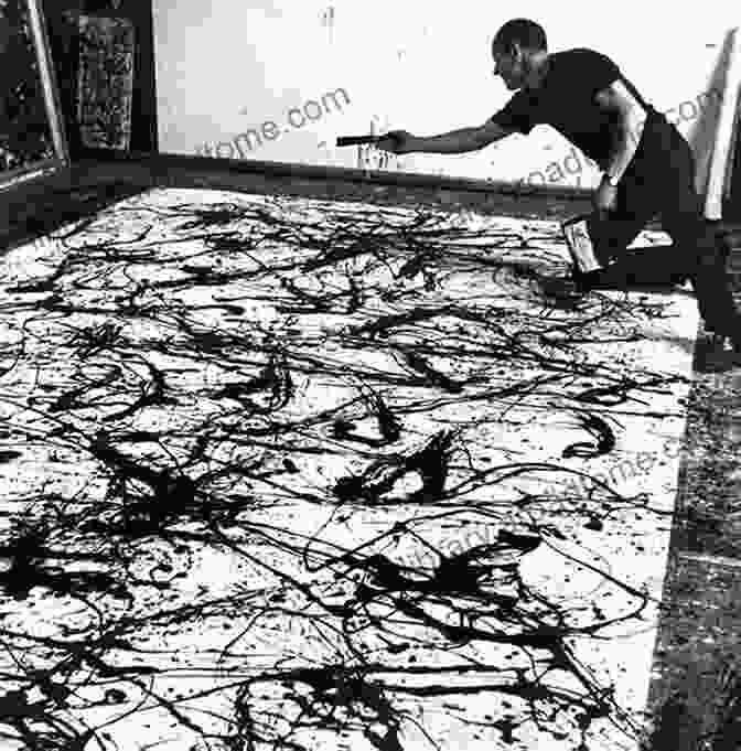 Jackson Pollock, American Painter, Pouring Paint Onto A Canvas During An Action Painting Performance Painters Talk About Painting