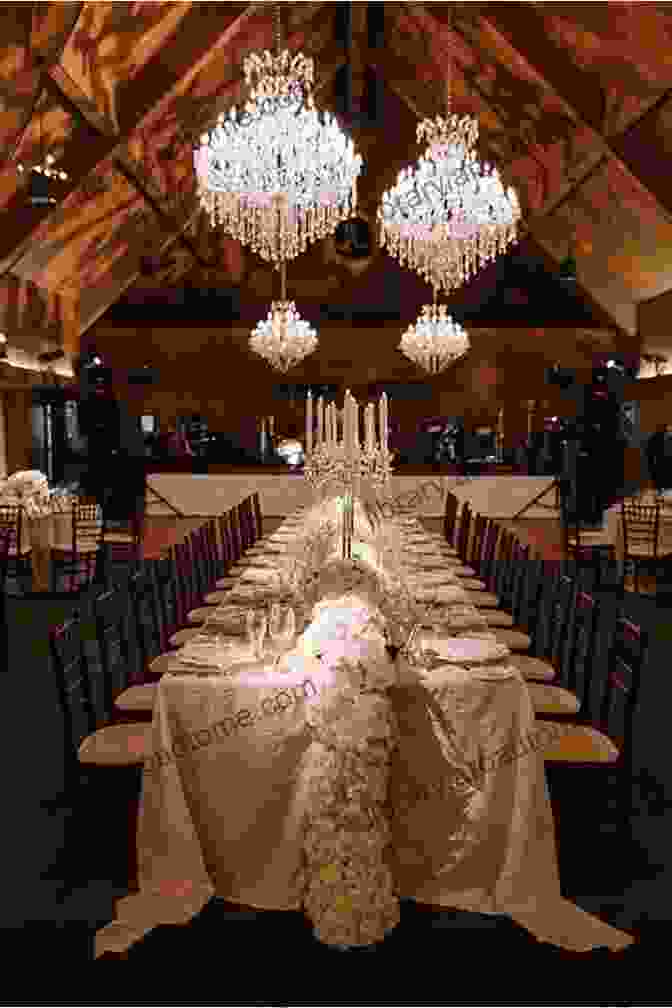 Lavish Wedding Reception Setup With Crystal Chandeliers, Opulent Drapery, And A Stunning Floral Centerpiece DJ Entertainment School Training Manual (How To DJ): Course 1 Weddings And Parties