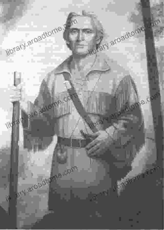 Portrait Of Daniel Boone, A Rugged Pioneer In Buckskins, Holding A Long Rifle. Daniel Boone (Illustrated)