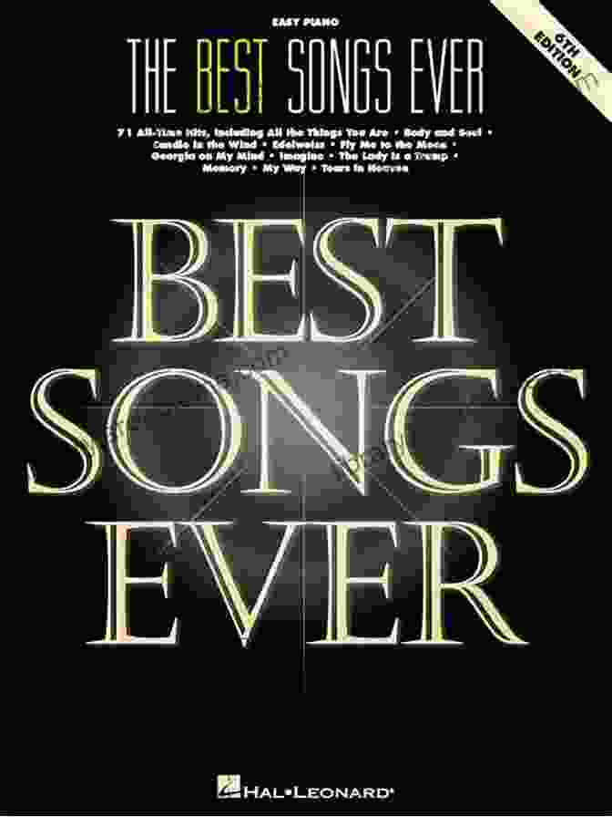 The Best Songs Ever Songbook Cover Featuring A Collage Of Iconic Song Titles And Musical Instruments The Best Songs Ever Songbook: 71 All Time Hits